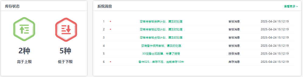 乾元坤和设备管理系统库存管理